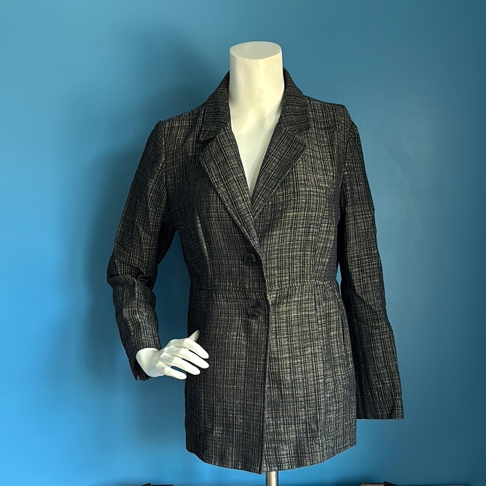 J Jill Black/white Blazer Flare Jacket size 12